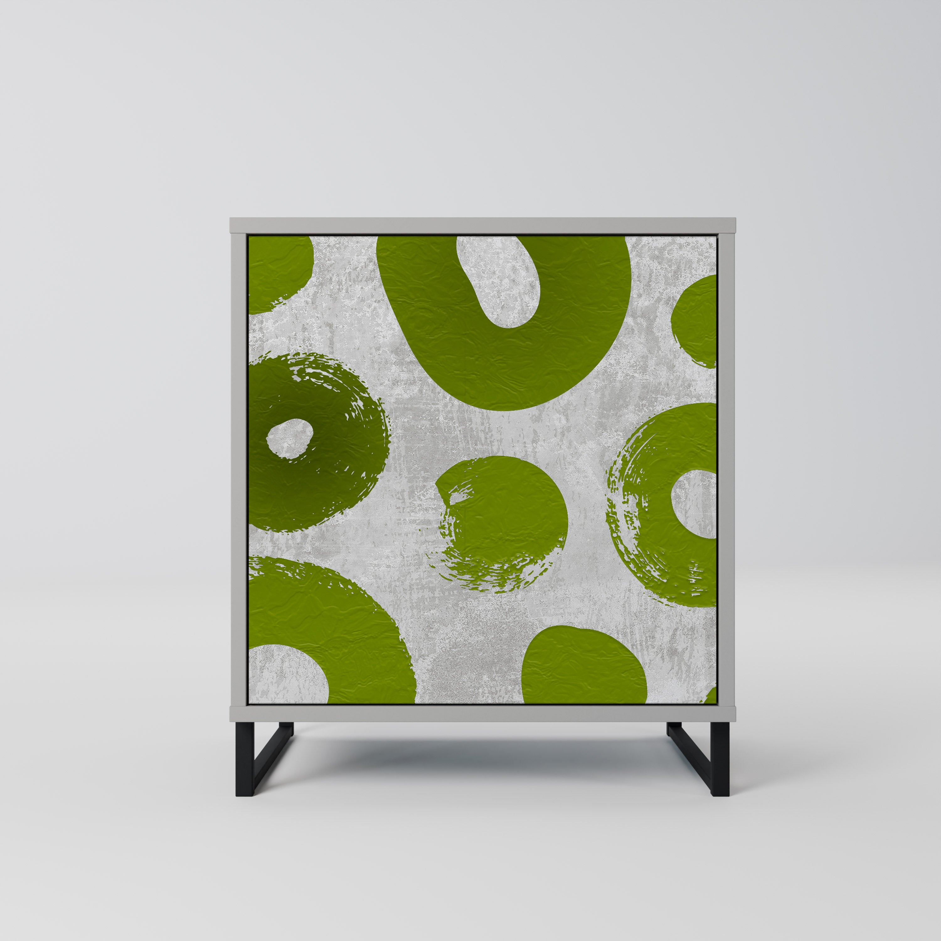 GREEN RHAPSODY 1-Door Sideboard in Grey Finish