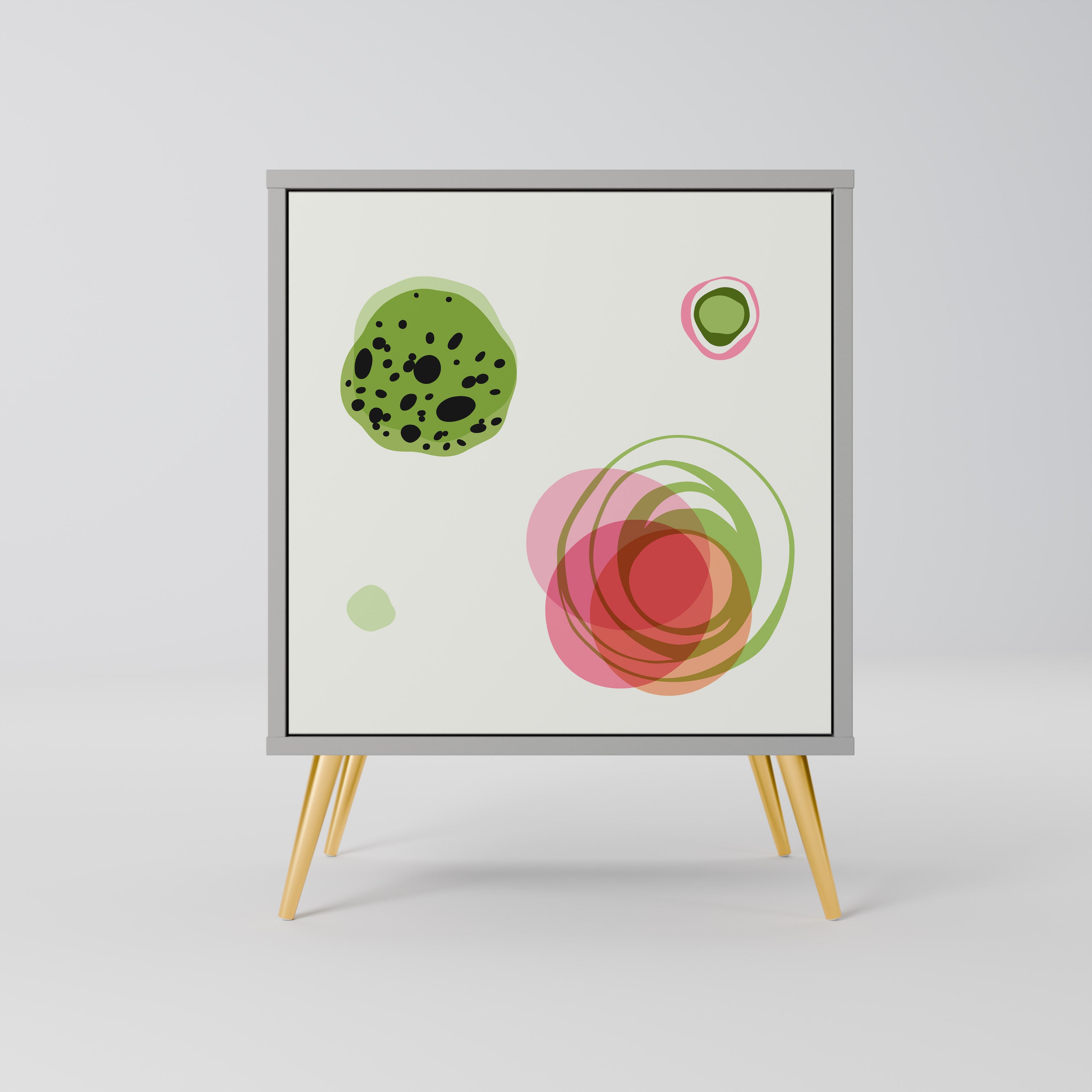 COLORFUL COSMOS 1-Door Sideboard in Grey Finish