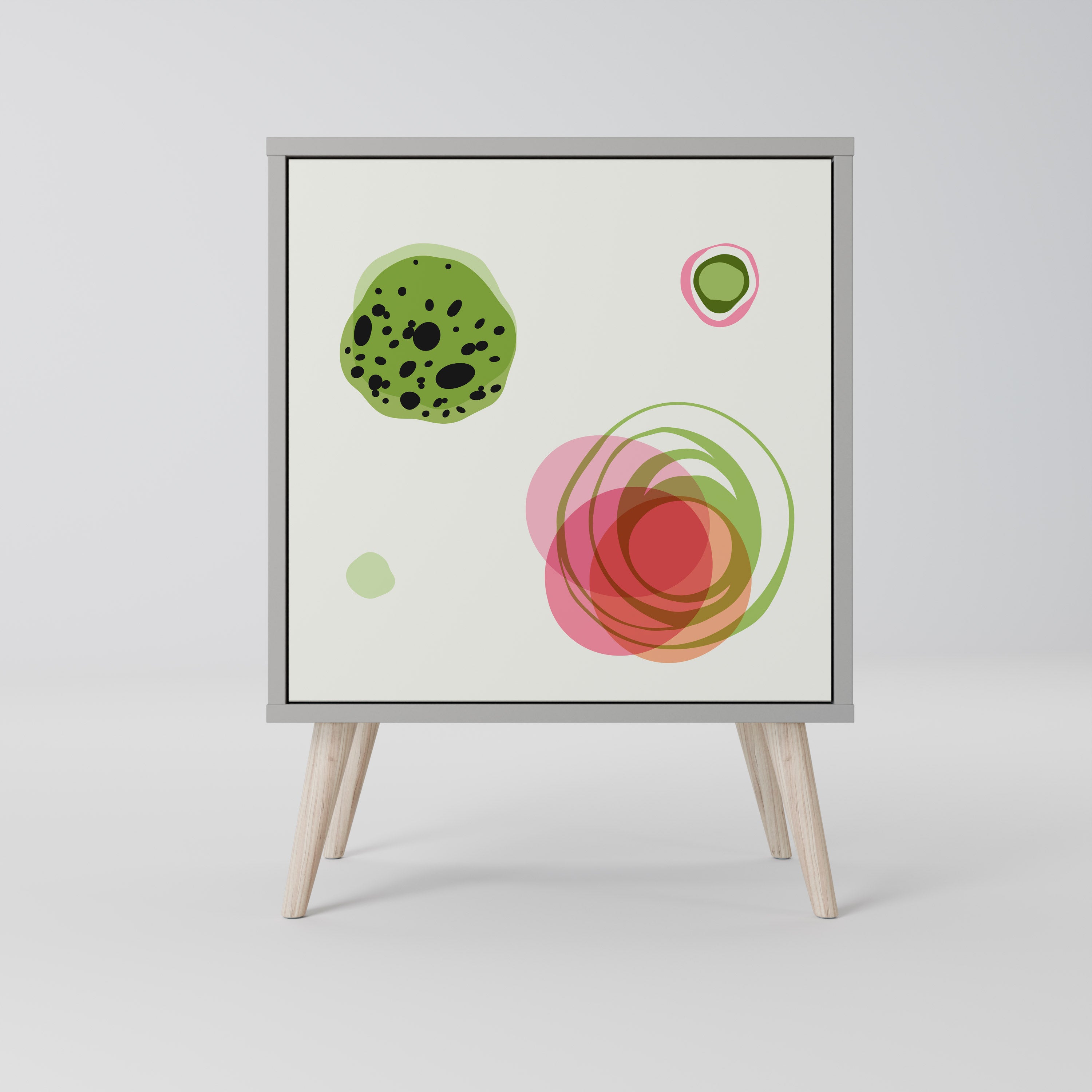 COLORFUL COSMOS 1-Door Sideboard in Grey Finish