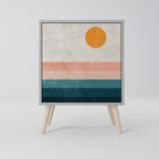 TWO HALVES 1-Door Sideboard in Grey Finish