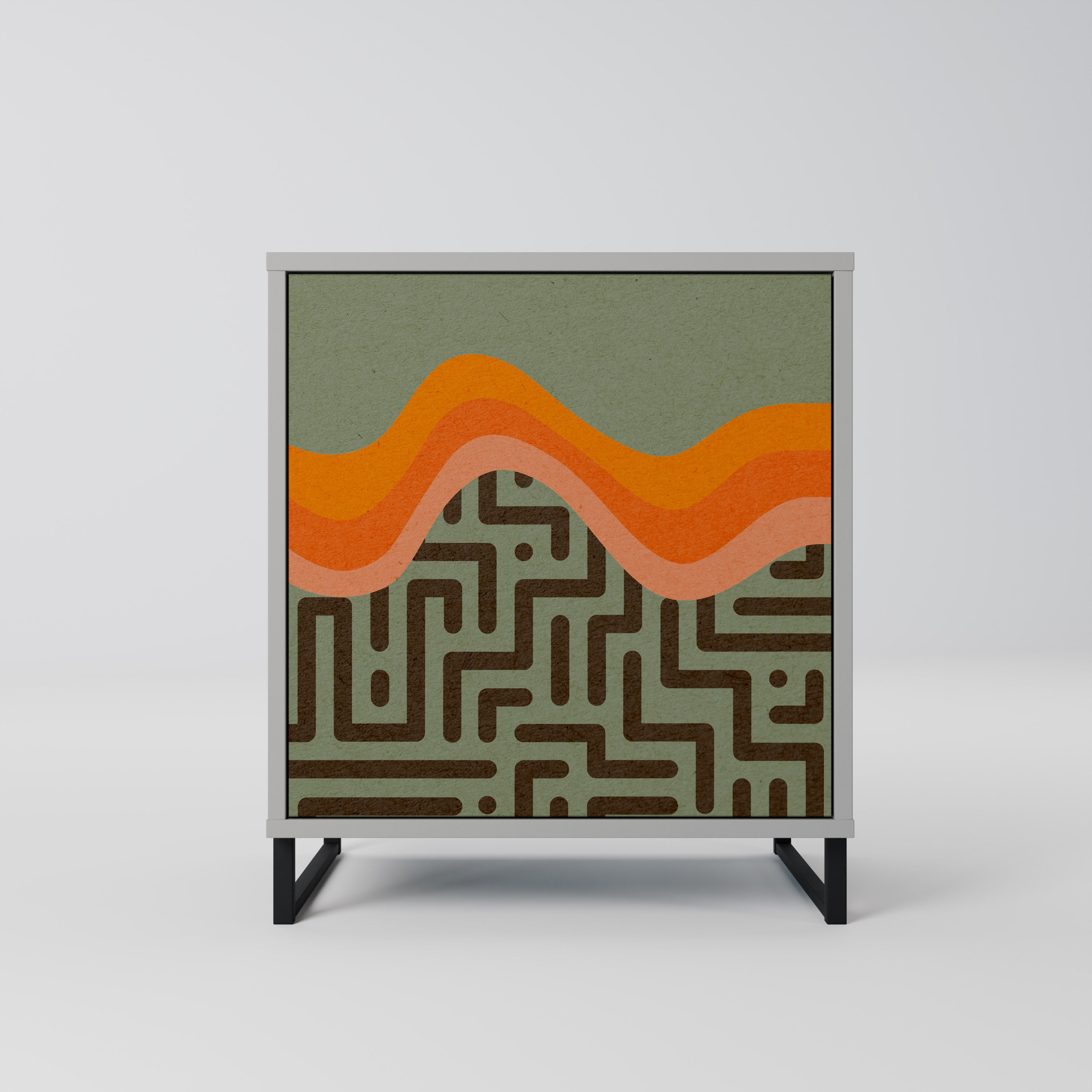 SIMPLE SOLUTIONS 1-Door Sideboard in Grey Finish