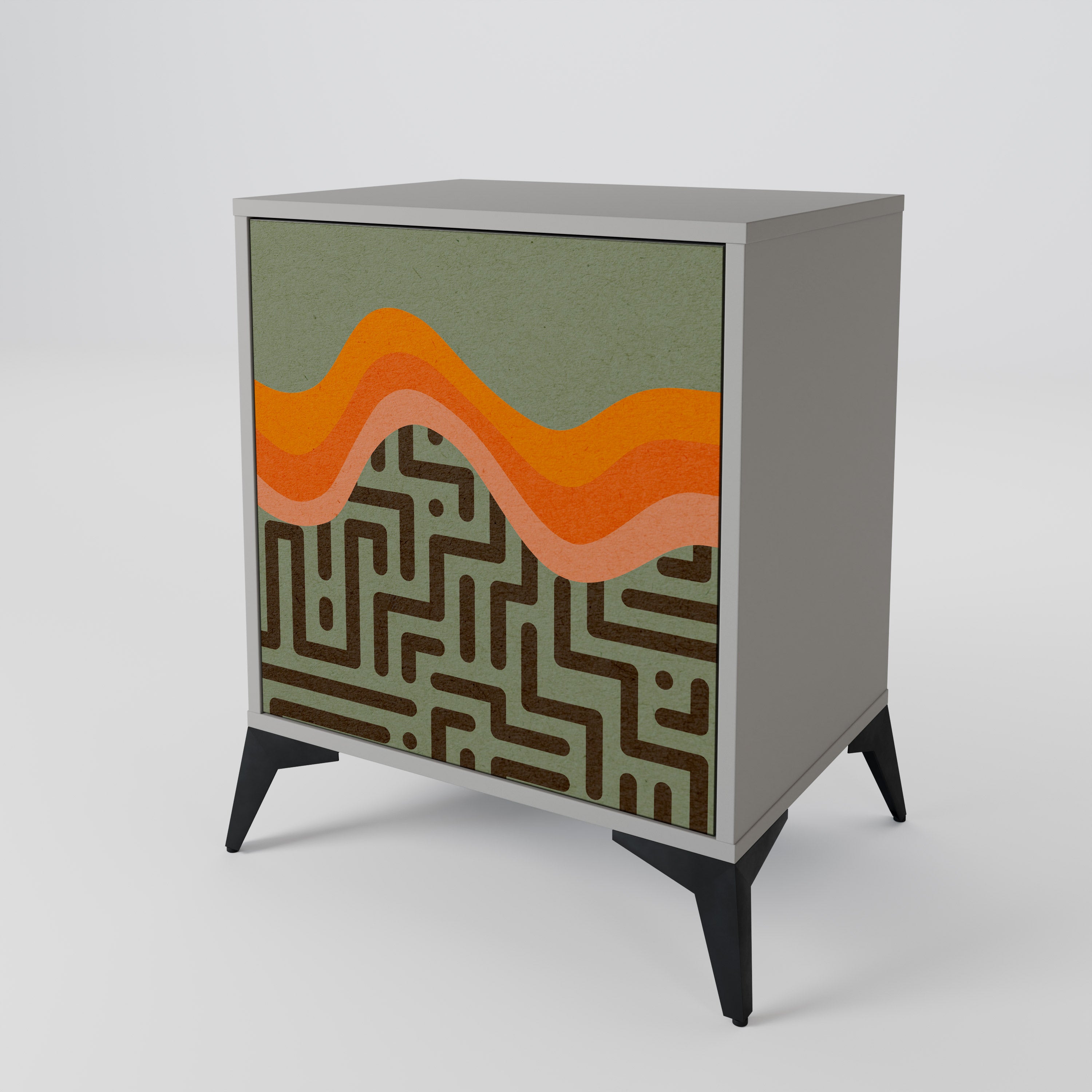 SIMPLE SOLUTIONS 1-Door Sideboard in Grey Finish