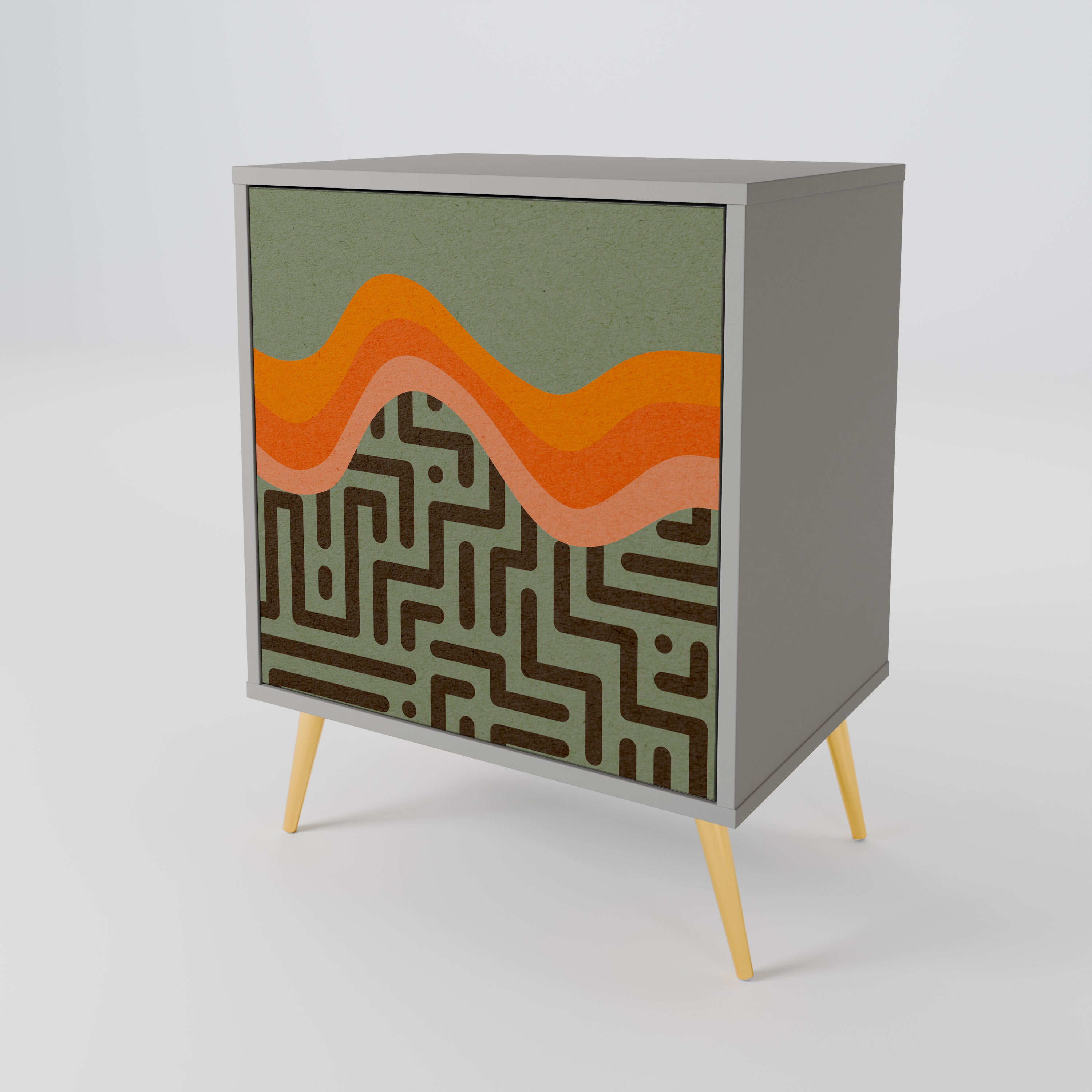 SIMPLE SOLUTIONS 1-Door Sideboard in Grey Finish