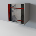 GRAY FIGURES 1-Door Sideboard in Grey Finish