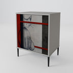 GRAY FIGURES 1-Door Sideboard in Grey Finish