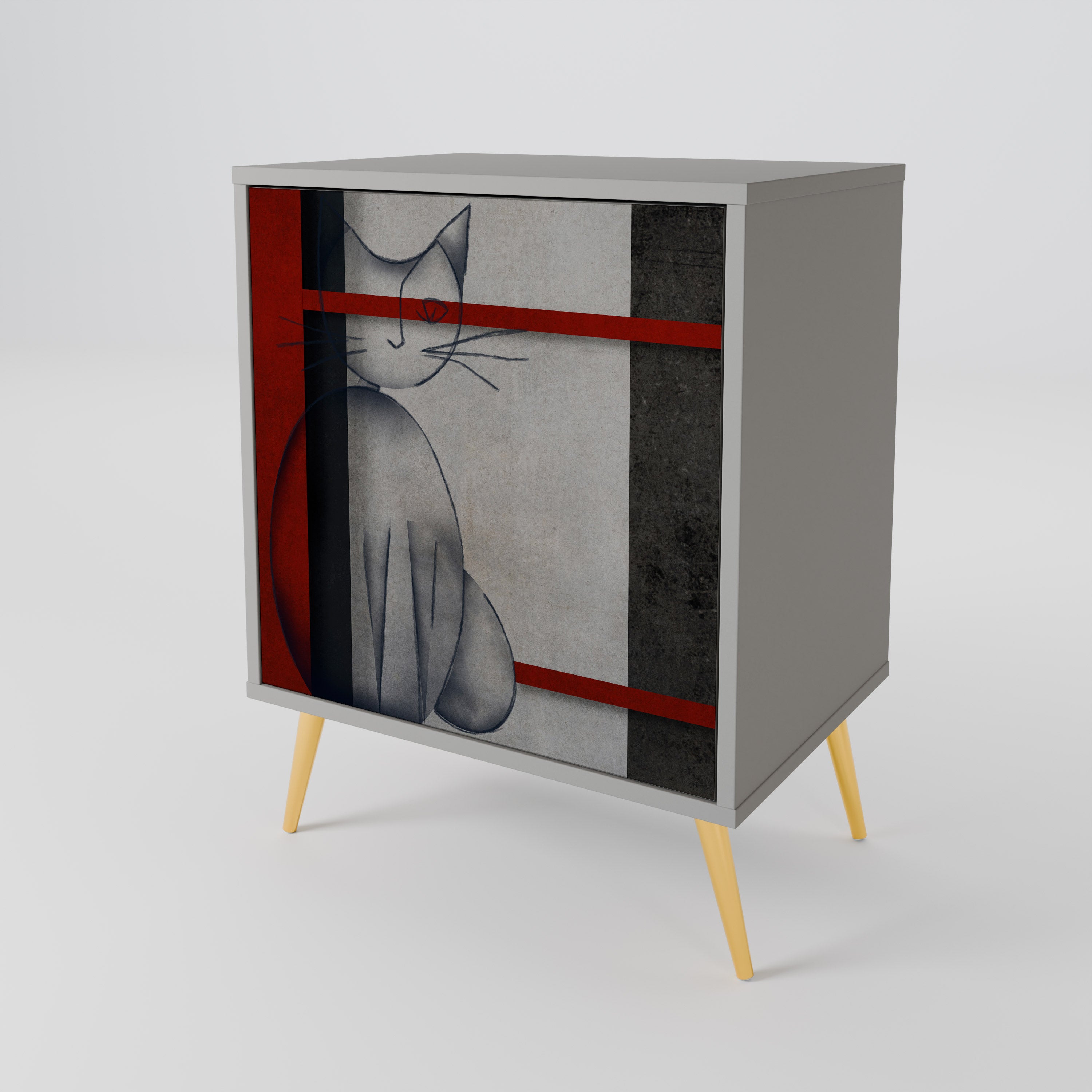 GRAY FIGURES 1-Door Sideboard