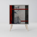 GRAY FIGURES 1-Door Sideboard in Grey Finish