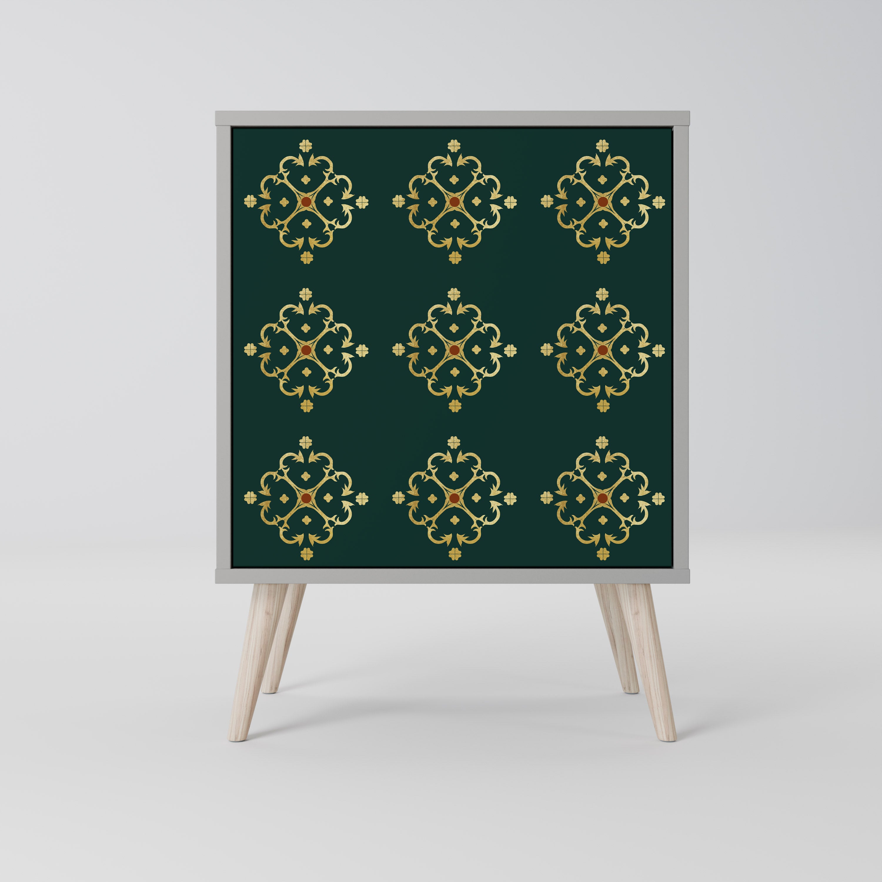 ROYAL MEDALLION 1-Door Sideboard in Grey Finish