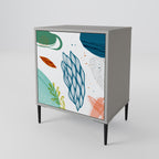 BOTANICAL HURRICANE 1-Door Sideboard in Grey Finish