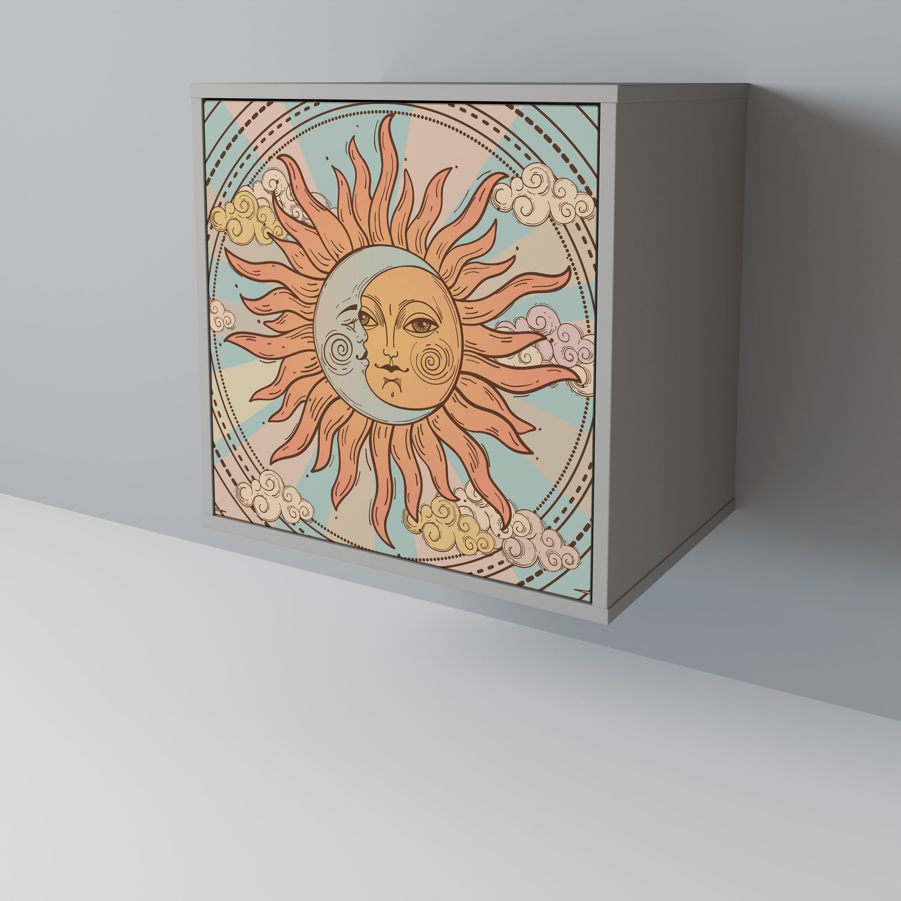 MYSTICAL STRUCTURE Sideboard mit 1 Tür in Grau