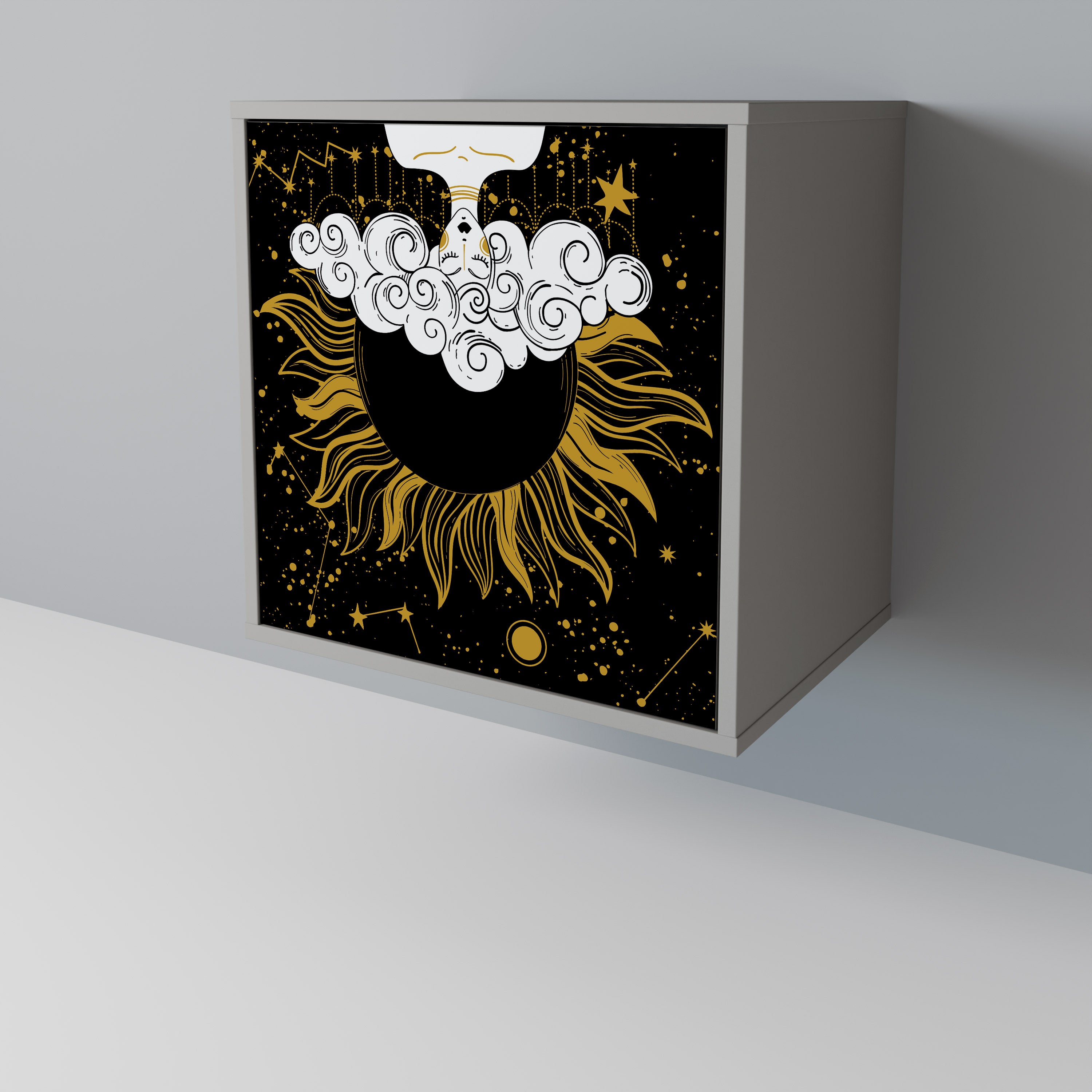 STELLAR CONSTELLATIONS 1-Door Sideboard in Grey Finish