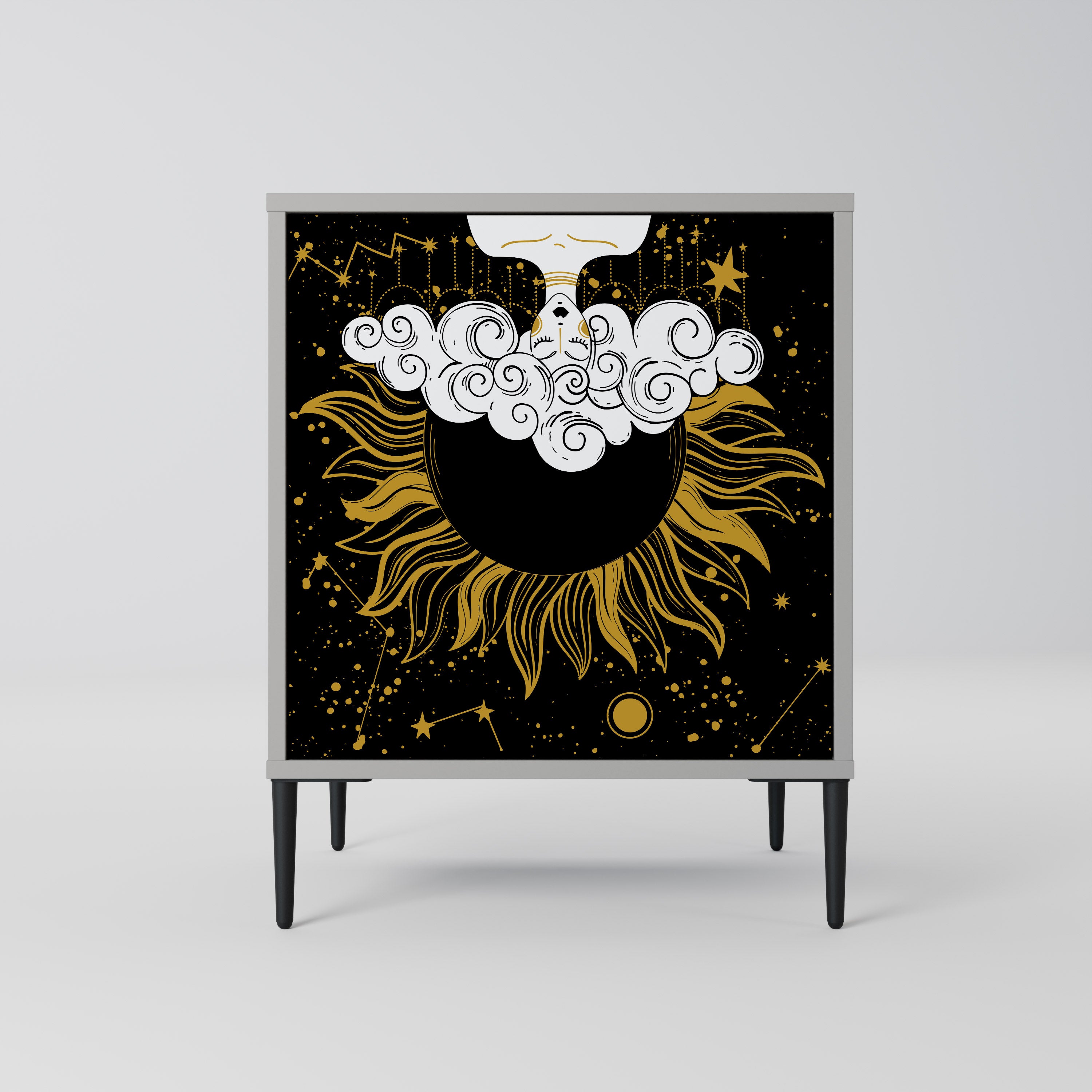 STELLAR CONSTELLATIONS 1-Door Sideboard in Grey Finish