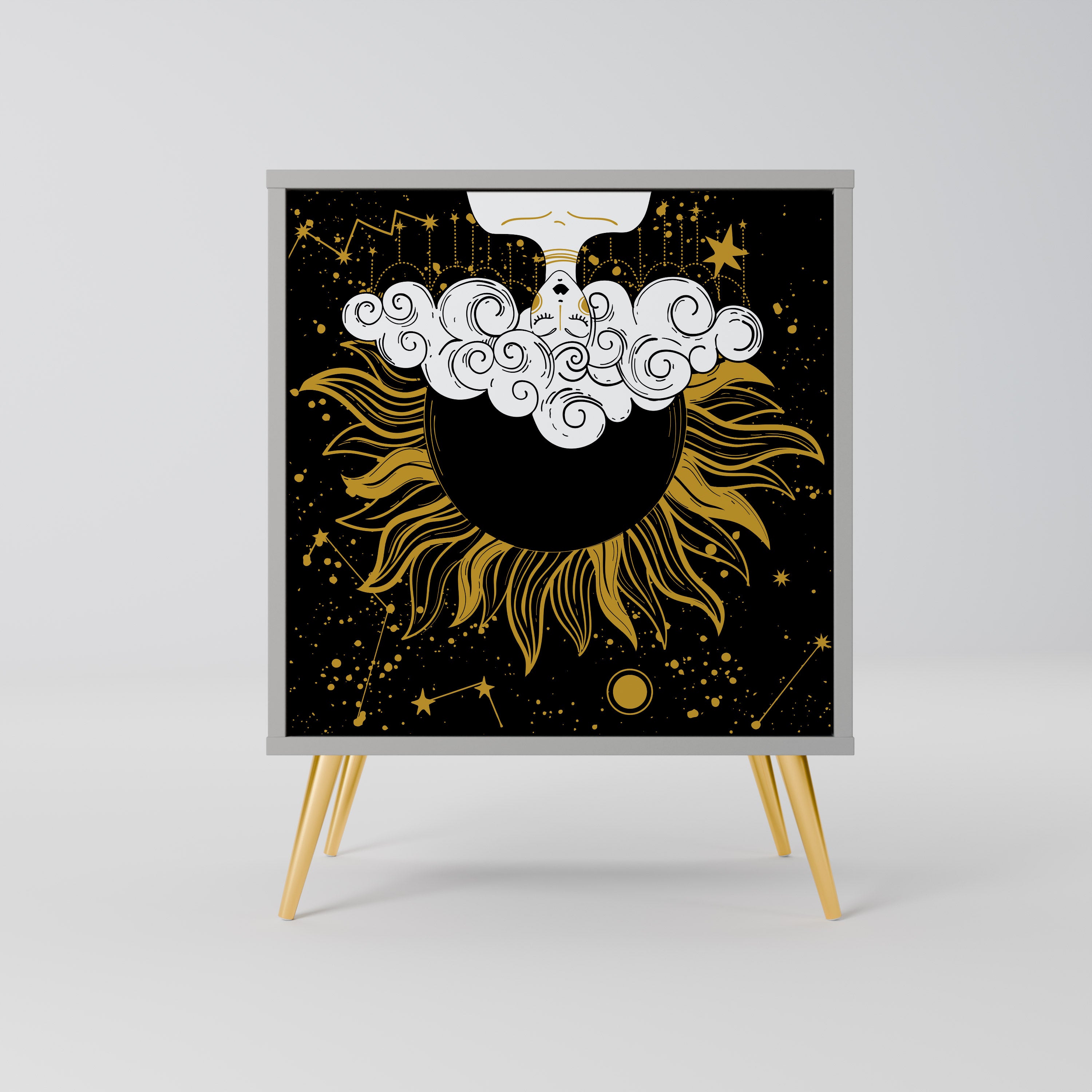 STELLAR CONSTELLATIONS 1-Door Sideboard in Grey Finish