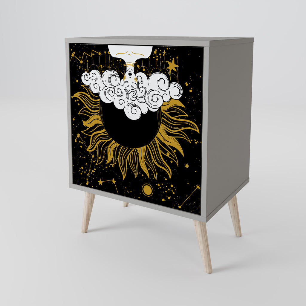 STELLAR CONSTELLATIONS 1-Door Sideboard in Grey Finish