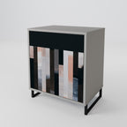 COLLAGE OF RECTANGLES 1-Door Sideboard in Grey Finish