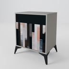 COLLAGE OF RECTANGLES 1-Door Sideboard in Grey Finish
