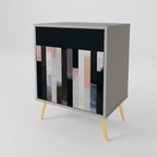 COLLAGE OF RECTANGLES 1-Door Sideboard in Grey Finish