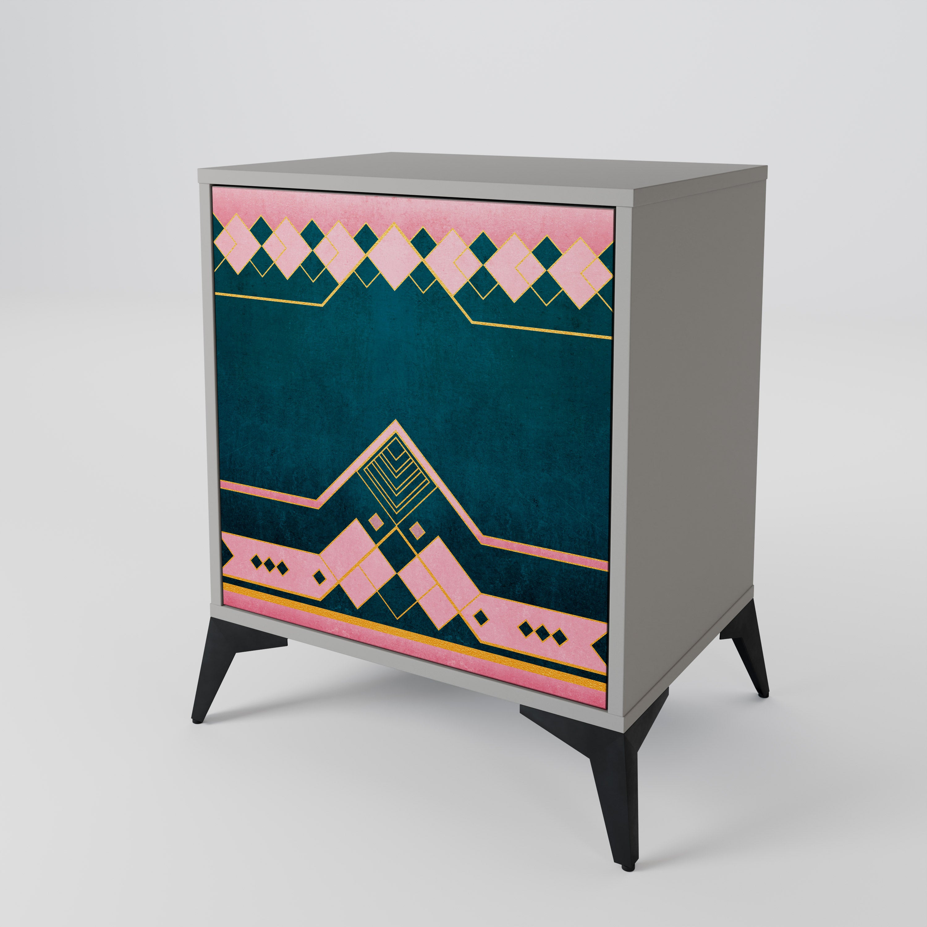 ROYAL COMPOSITION 1-Door Sideboard in Grey Finish