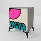GEOMETRIC RHAPSODY 1-Door Sideboard in Grey Finish