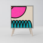 GEOMETRIC RHAPSODY 1-Door Sideboard in Grey Finish