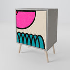 GEOMETRIC RHAPSODY 1-Door Sideboard in Grey Finish