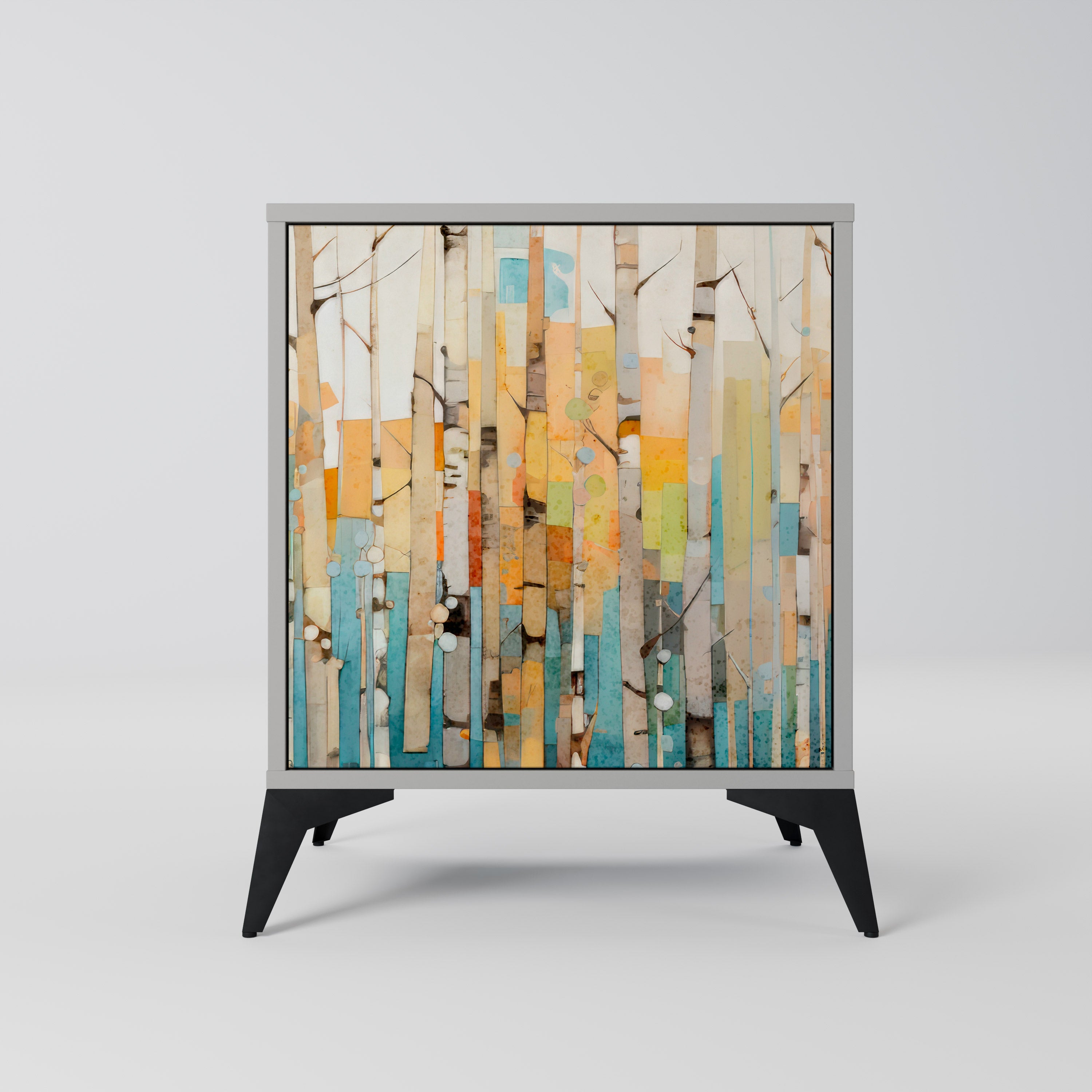 BIRCH KALEIDOSCOPE 1-Door Sideboard in Grey Finish