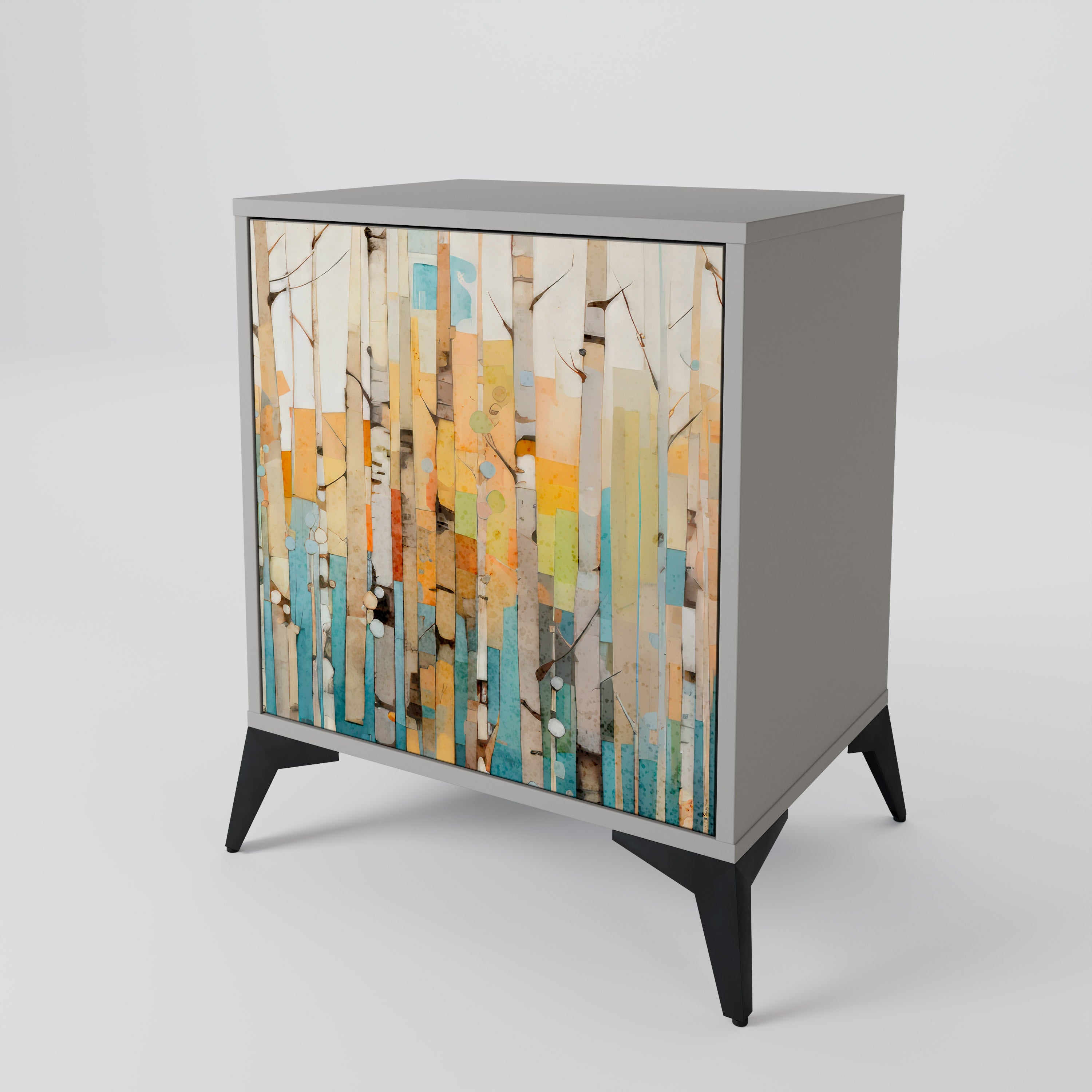 BIRCH KALEIDOSCOPE 1-Door Sideboard in Grey Finish