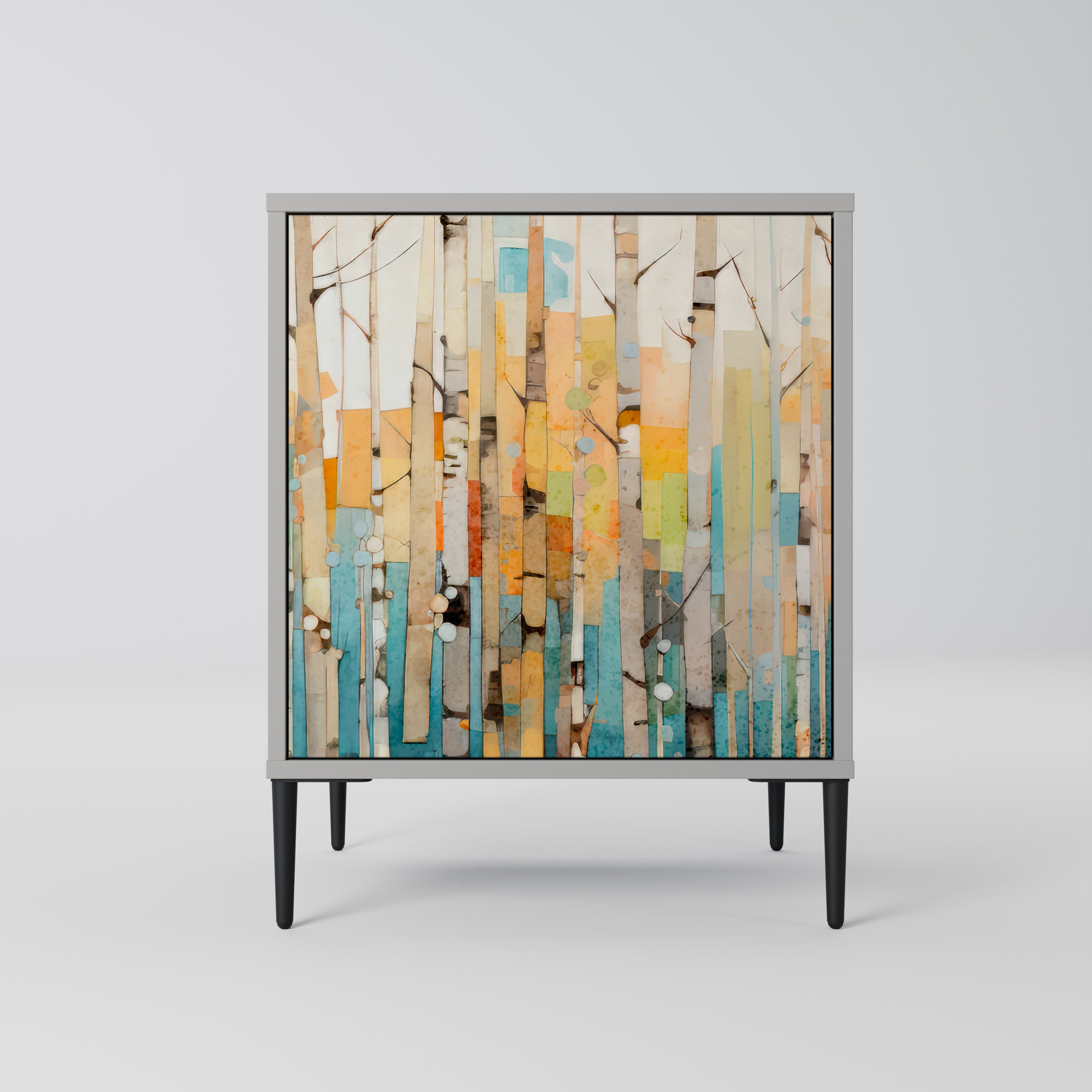 BIRCH KALEIDOSCOPE 1-Door Sideboard in Grey Finish