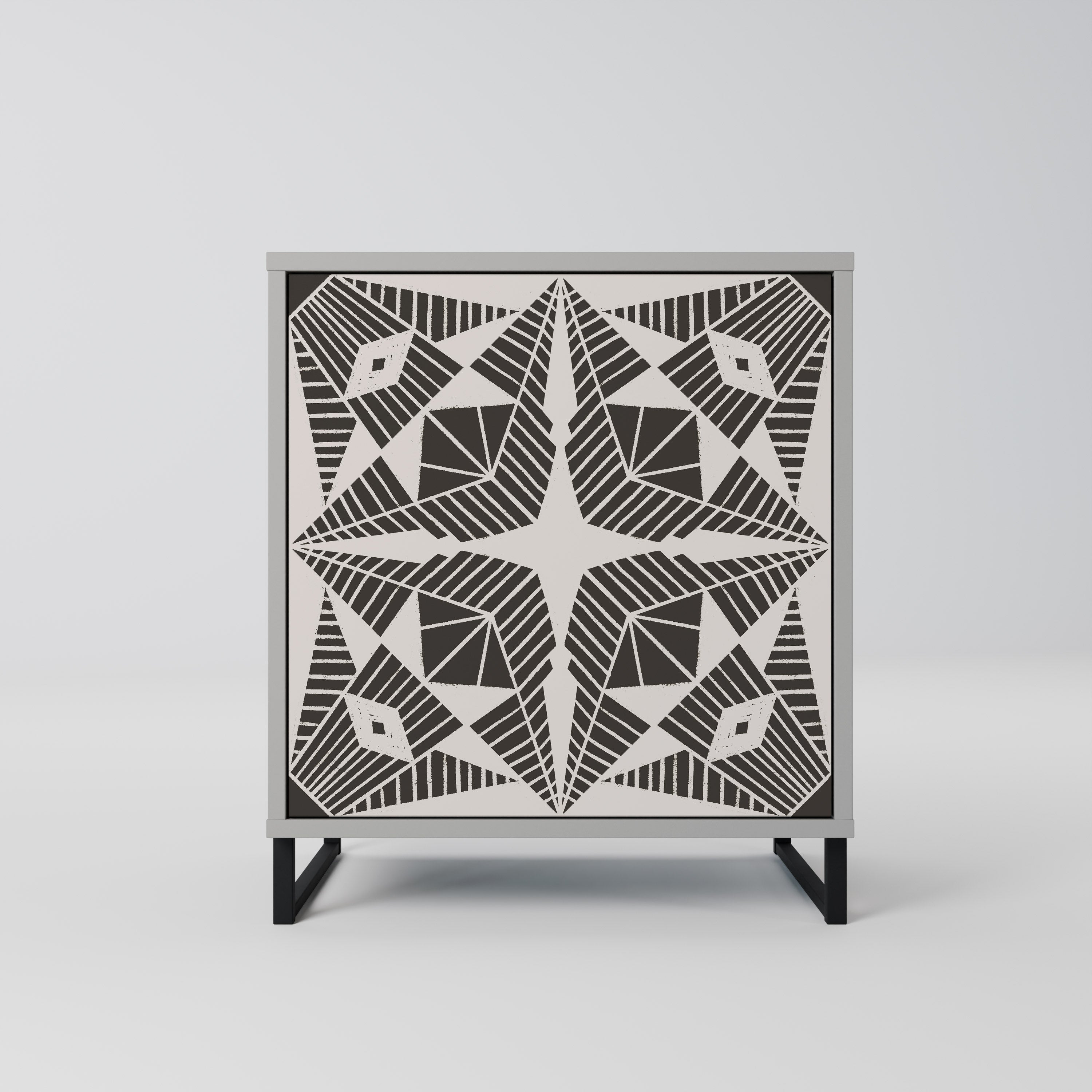 MONOCHROME NEXUS 1-Door Sideboard in Grey Finish