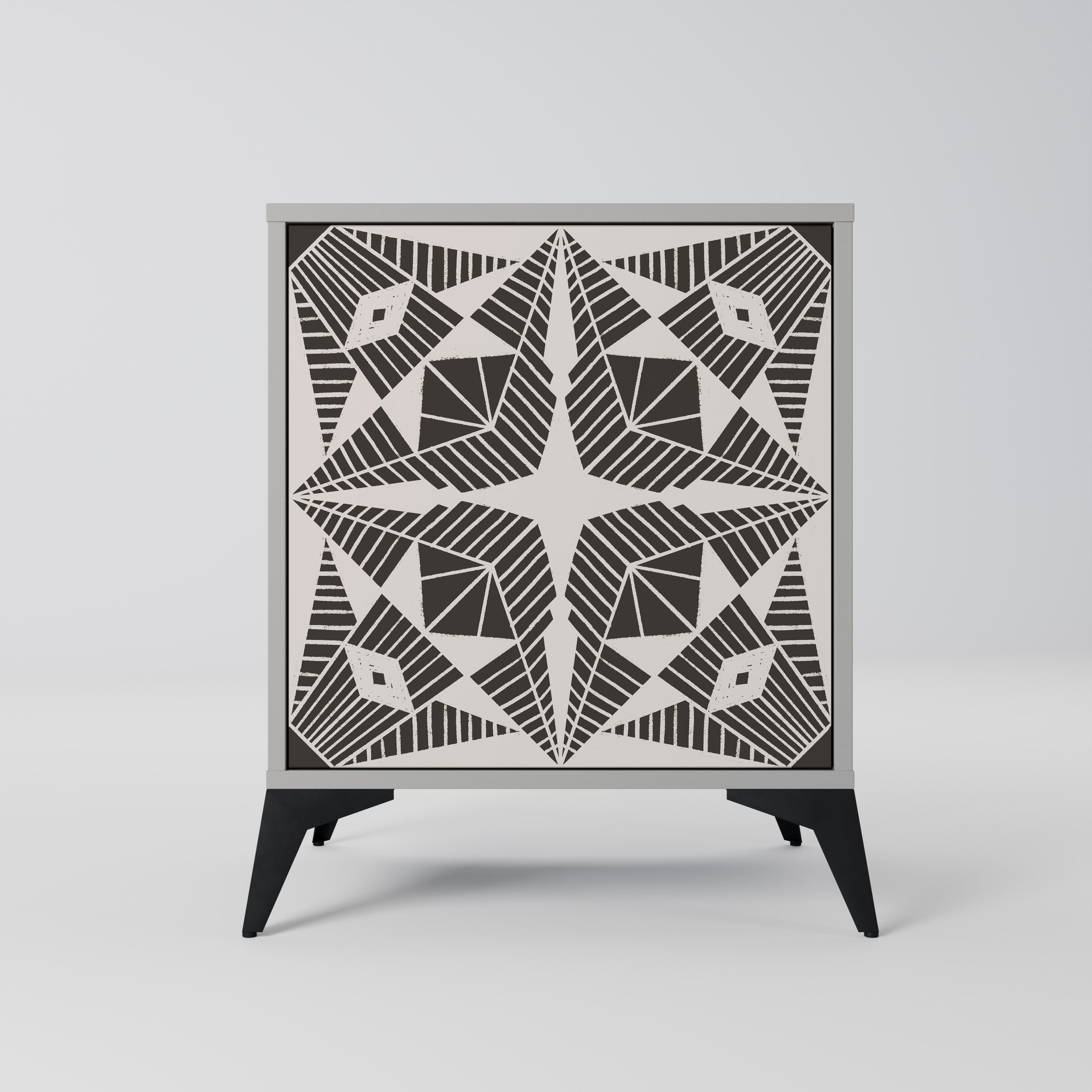 MONOCHROME NEXUS 1-Door Sideboard in Grey Finish