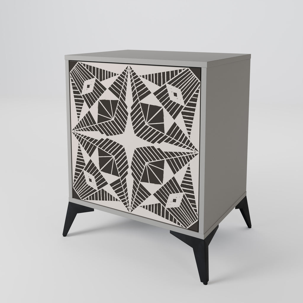 MONOCHROME NEXUS 1-Door Sideboard in Grey Finish