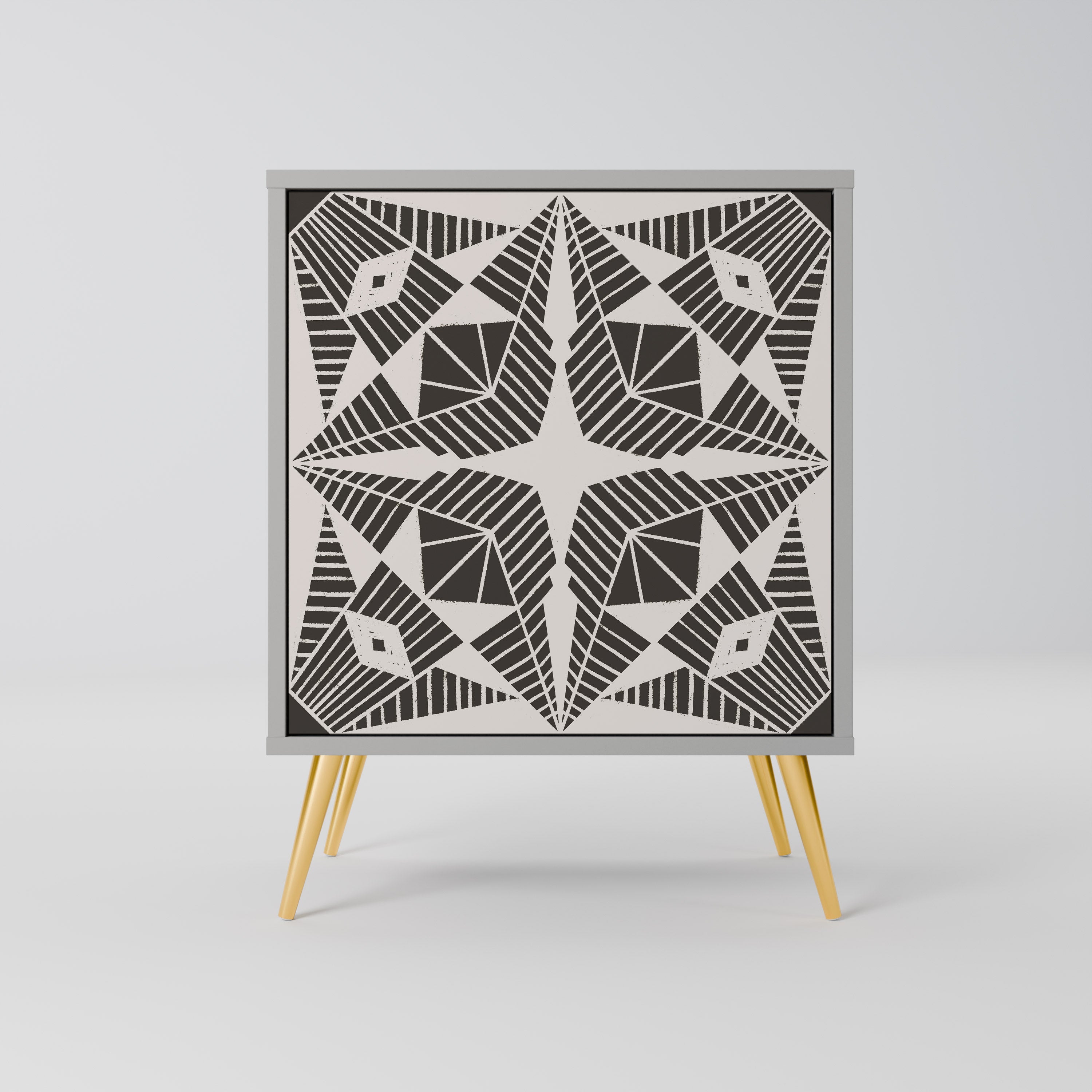 MONOCHROME NEXUS 1-Door Sideboard in Grey Finish