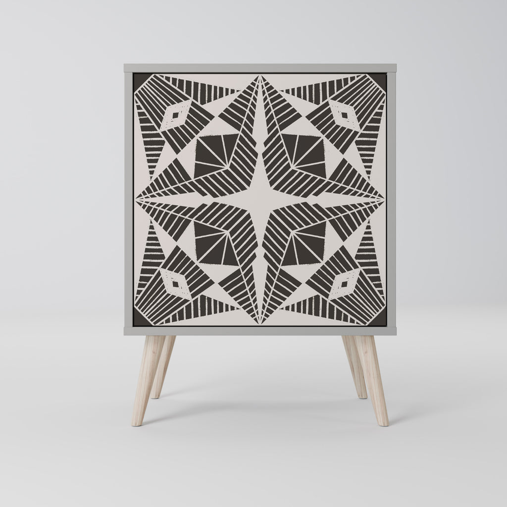 MONOCHROME NEXUS 1-Door Sideboard in Grey Finish