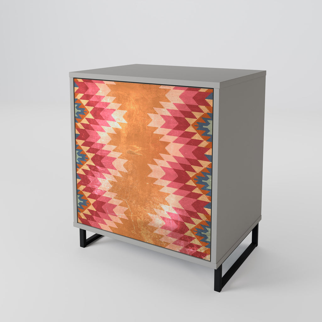 INDIAN FOLK Sideboard mit 1 Tür in Grau