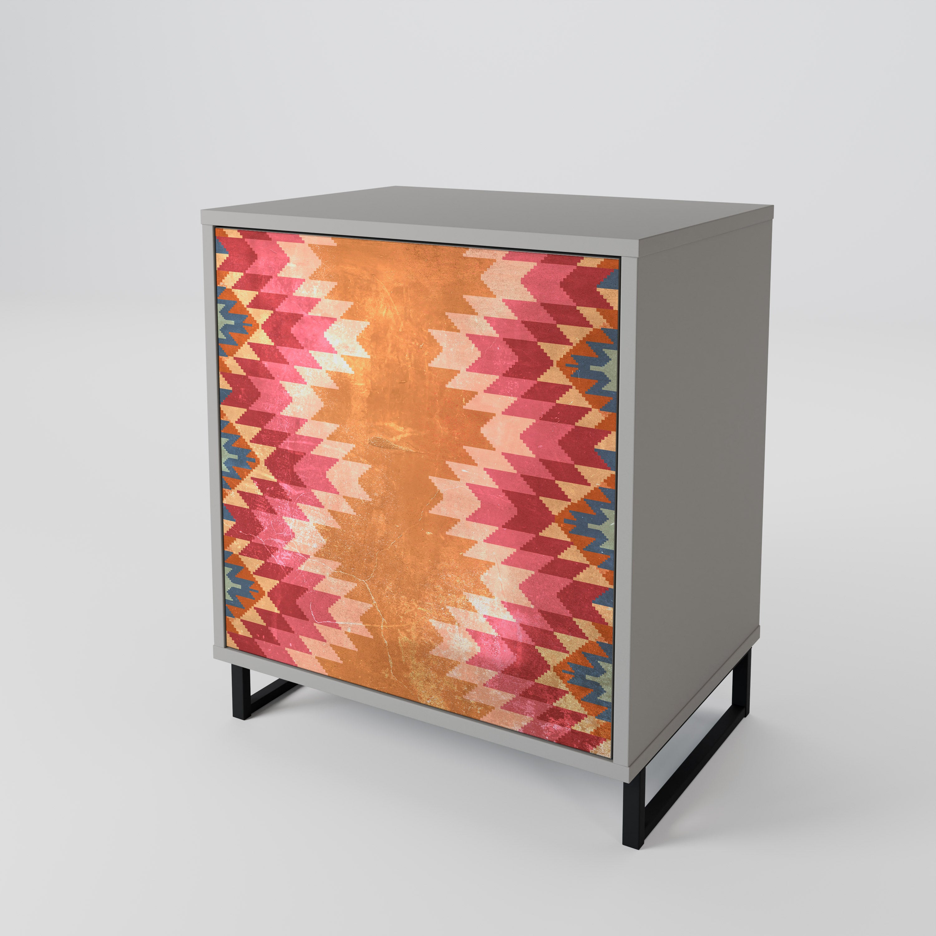 INDIAN FOLK Sideboard mit 1 Tür in Grau