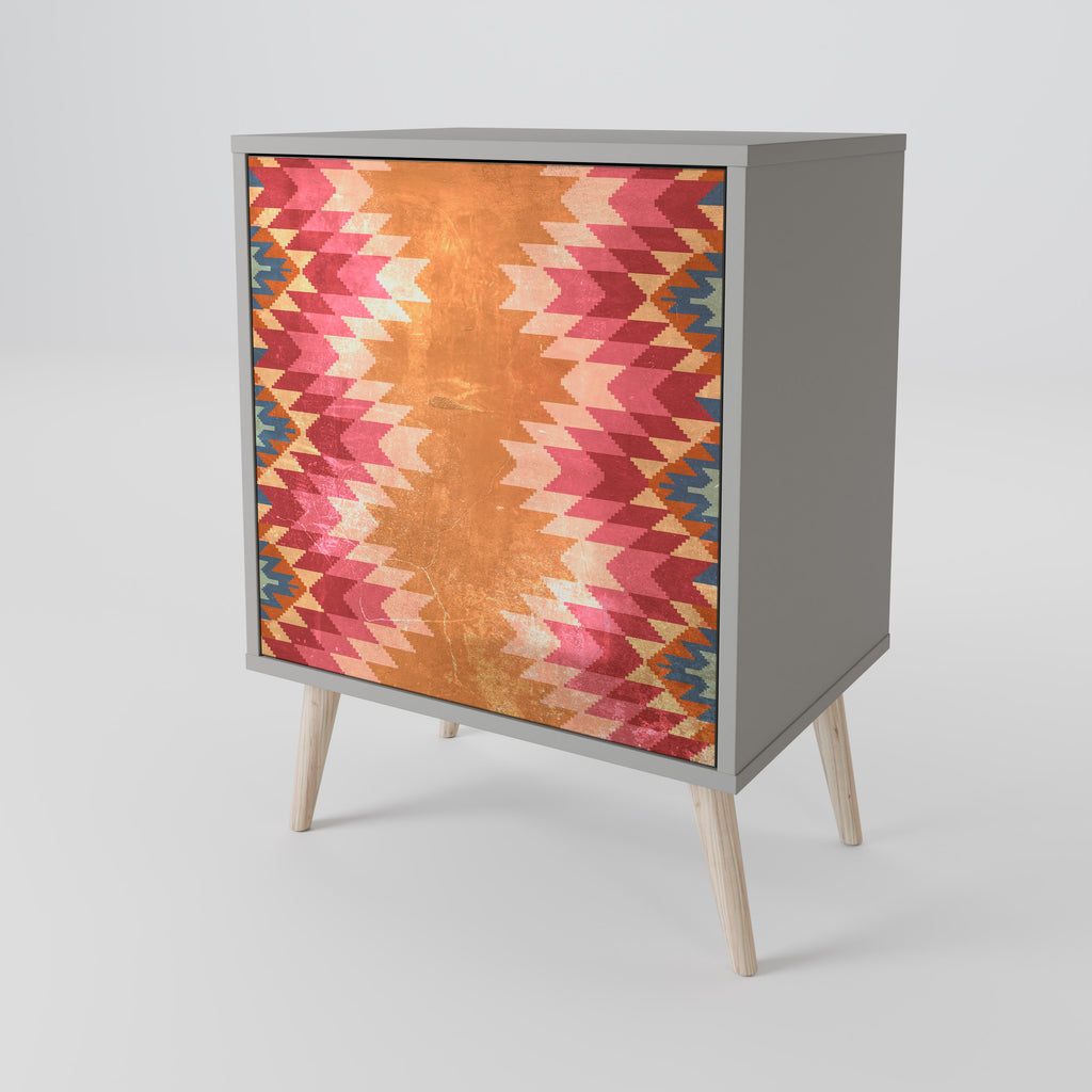 INDIAN FOLK Sideboard mit 1 Tür in Grau