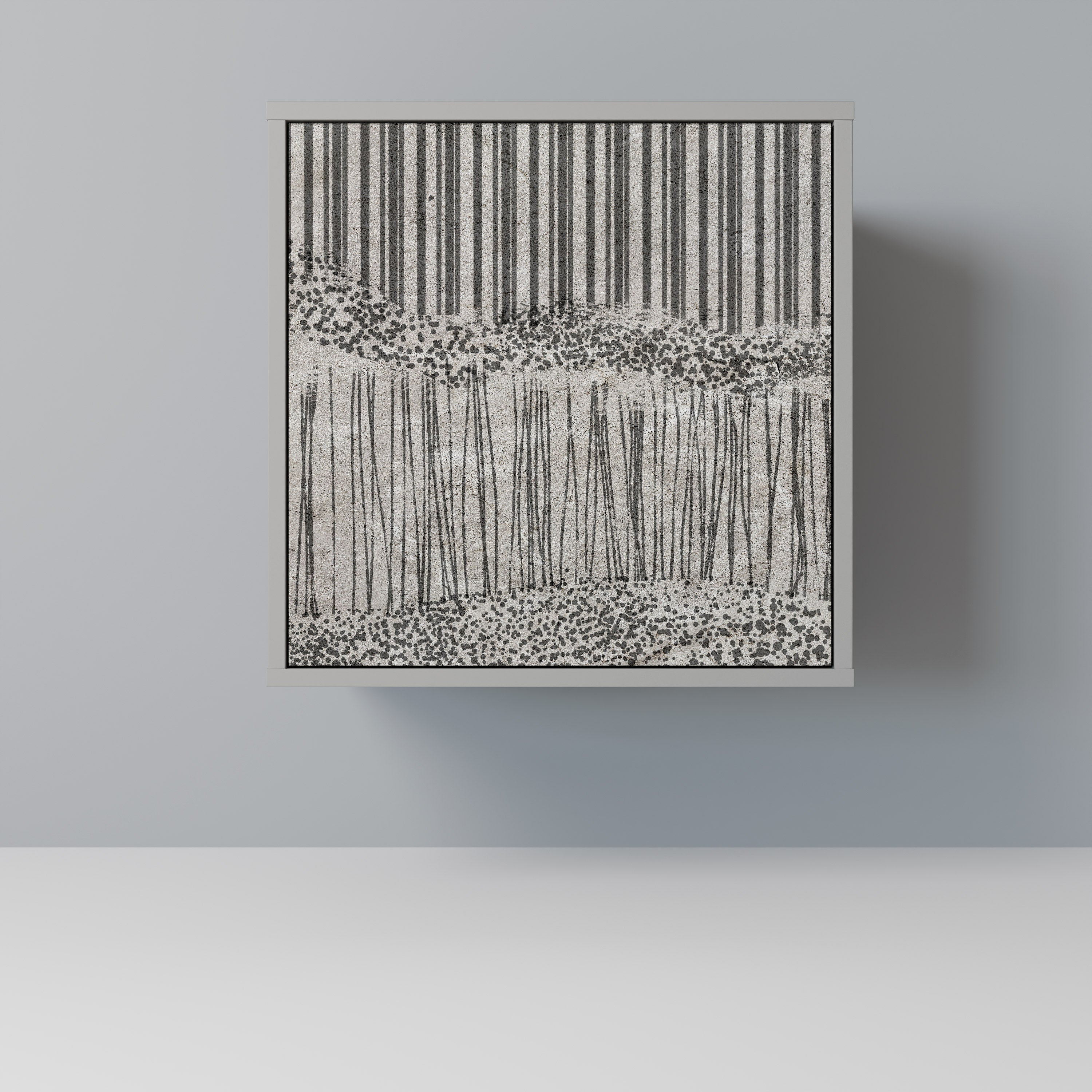 GRAIN LINES 1-Door Sideboard in Grey Finish