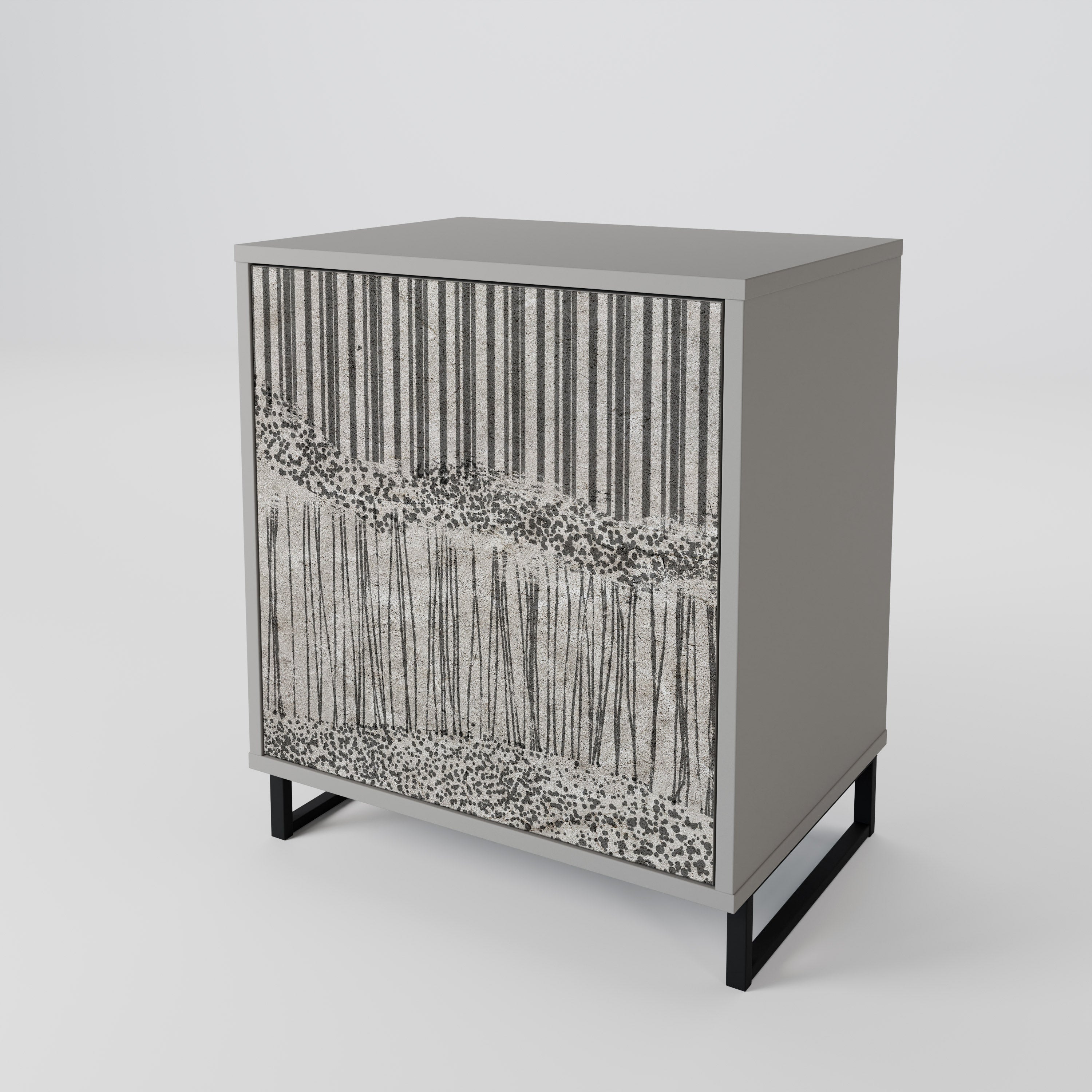 GRAIN LINES Sideboard mit 1 Tür in Grau