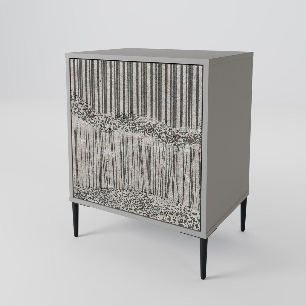 GRAIN LINES Sideboard mit 1 Tür in Grau