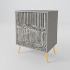 GRAIN LINES Sideboard mit 1 Tür in Grau