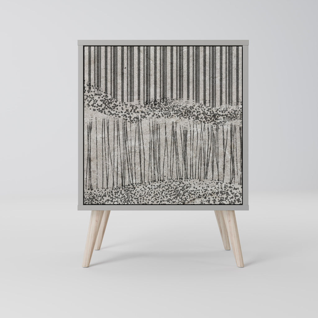 GRAIN LINES Sideboard mit 1 Tür in Grau