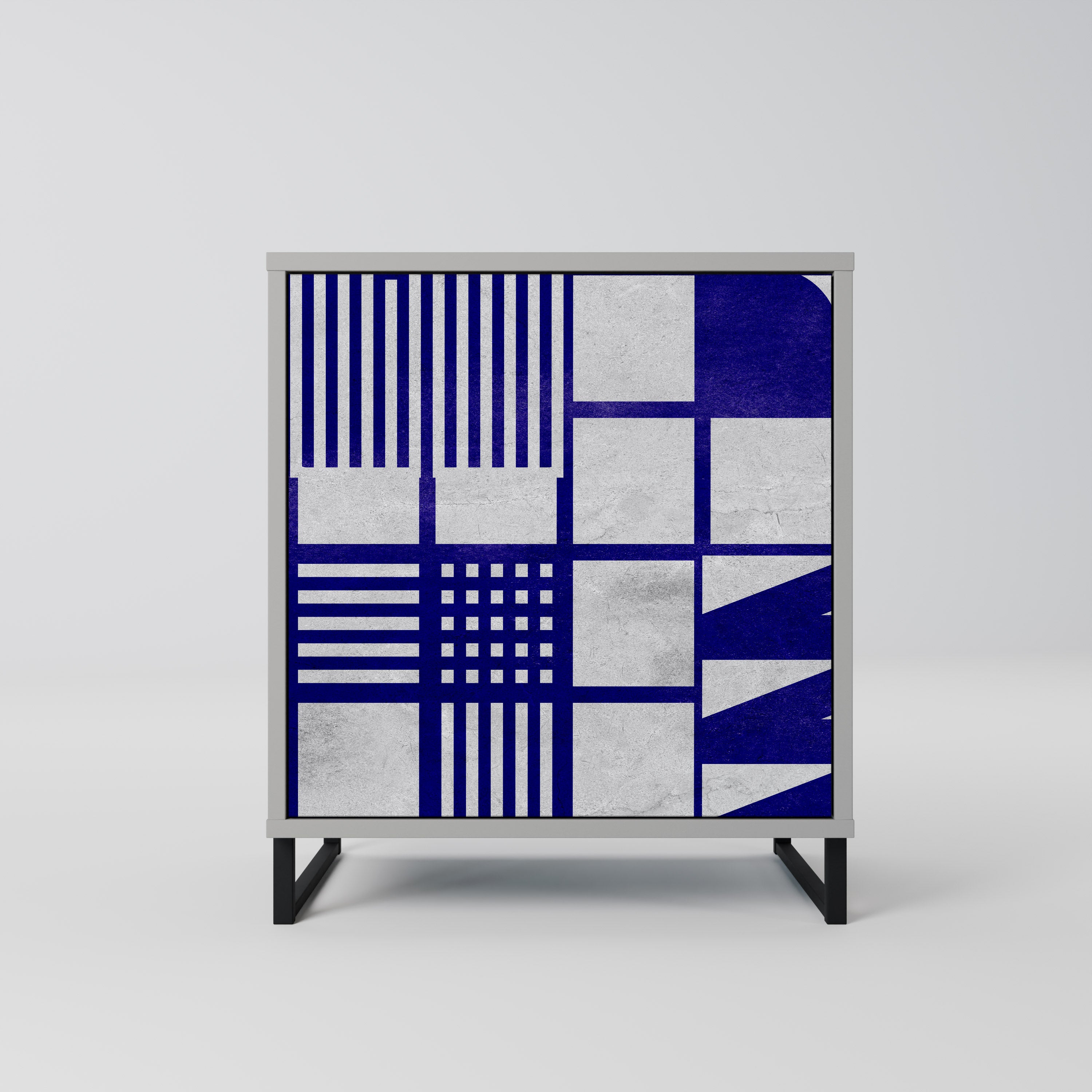 THE RIGHT PLACES 1-Door Sideboard in Grey Finish