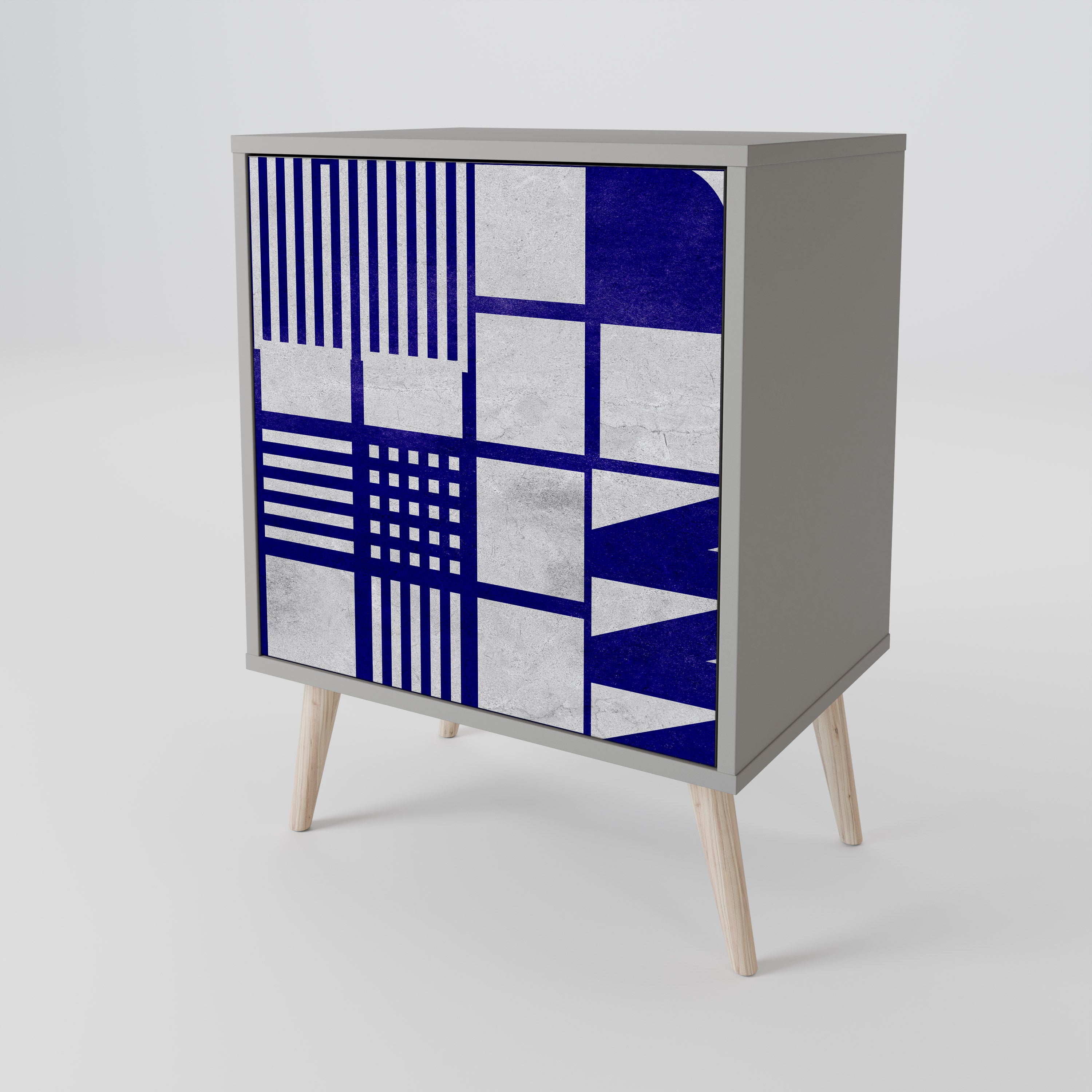 THE RIGHT PLACES 1-Door Sideboard in Grey Finish