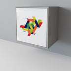 FUTURE SIGN 1-Door Sideboard in Grey Finish