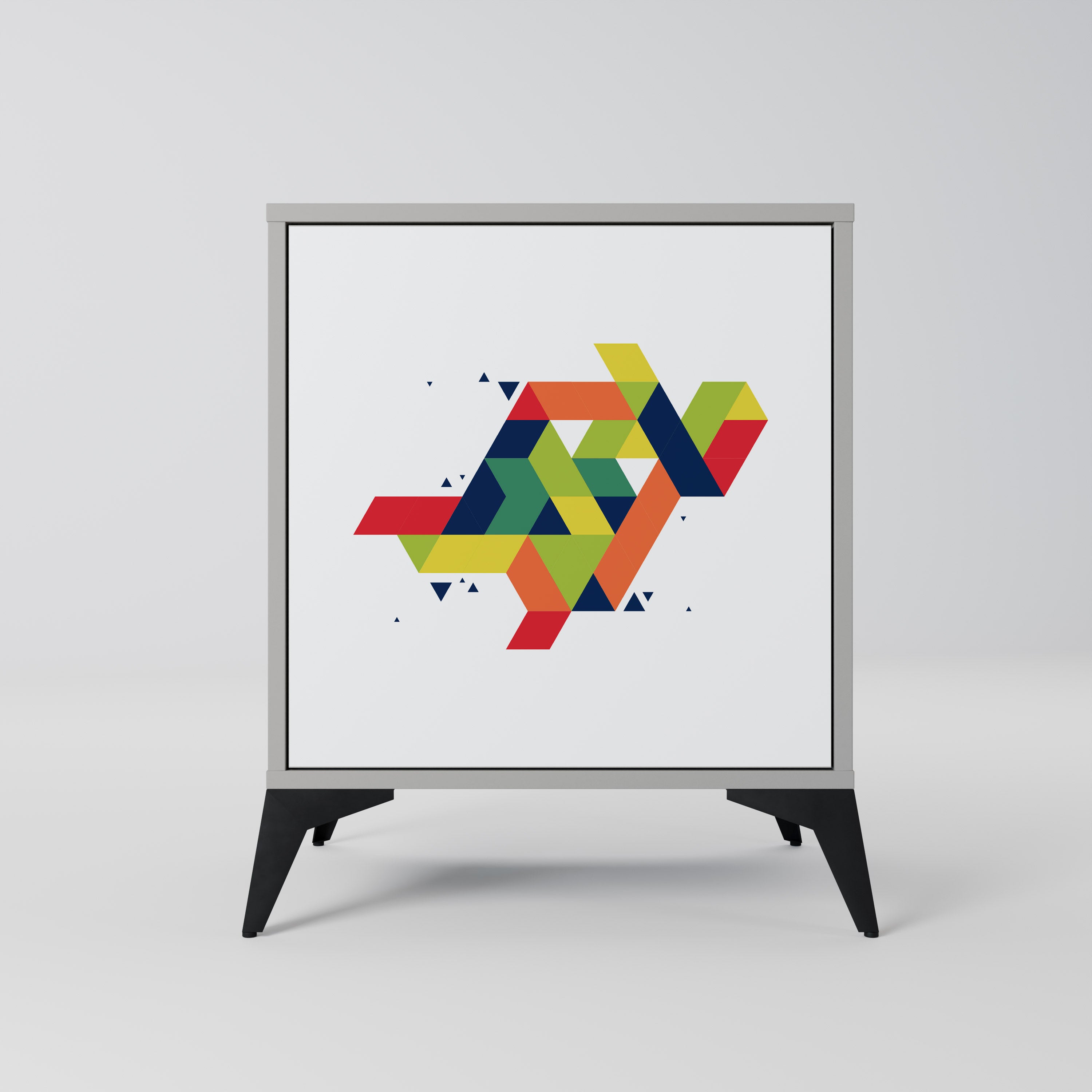 FUTURE SIGN 1-Door Sideboard in Grey Finish