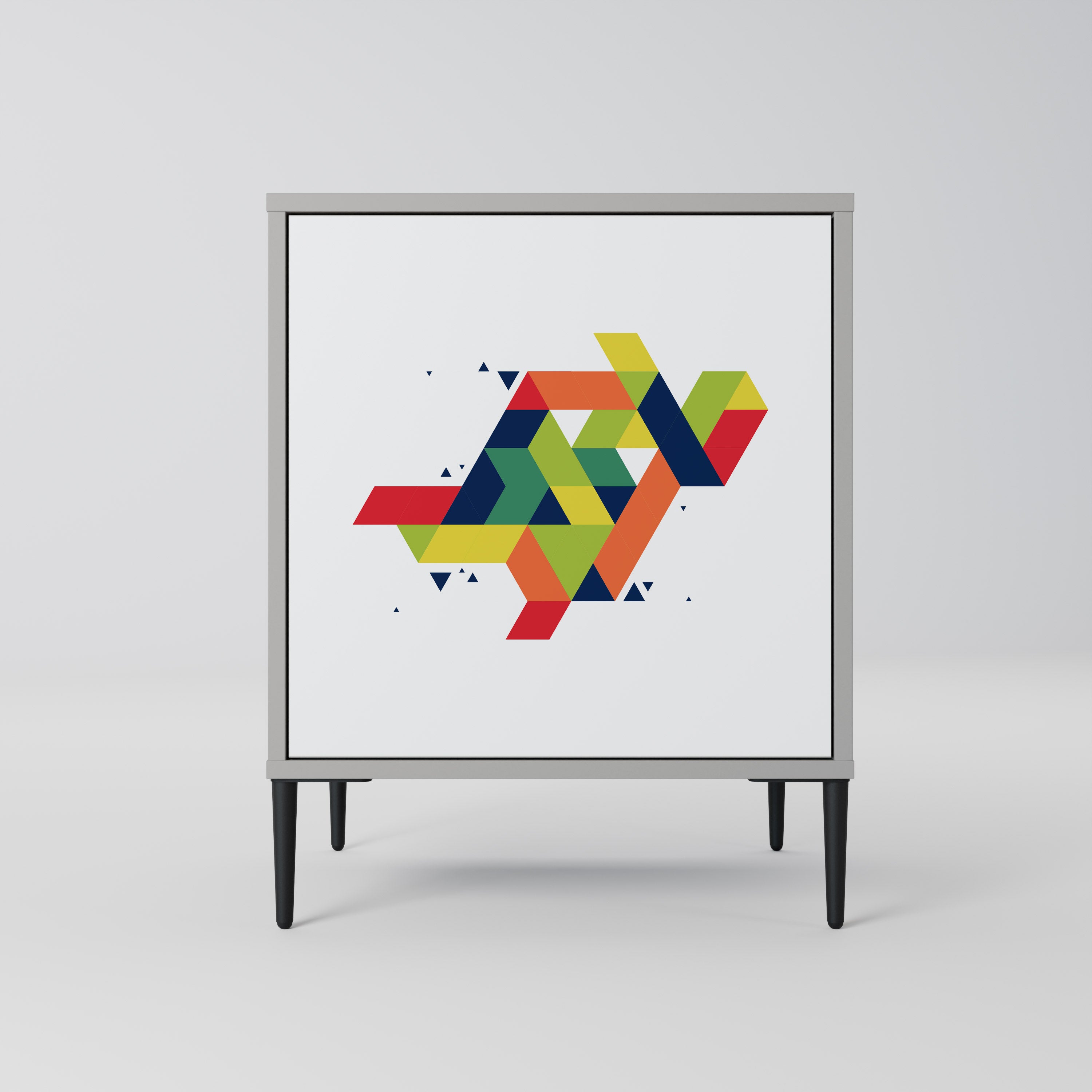 FUTURE SIGN 1-Door Sideboard in Grey Finish