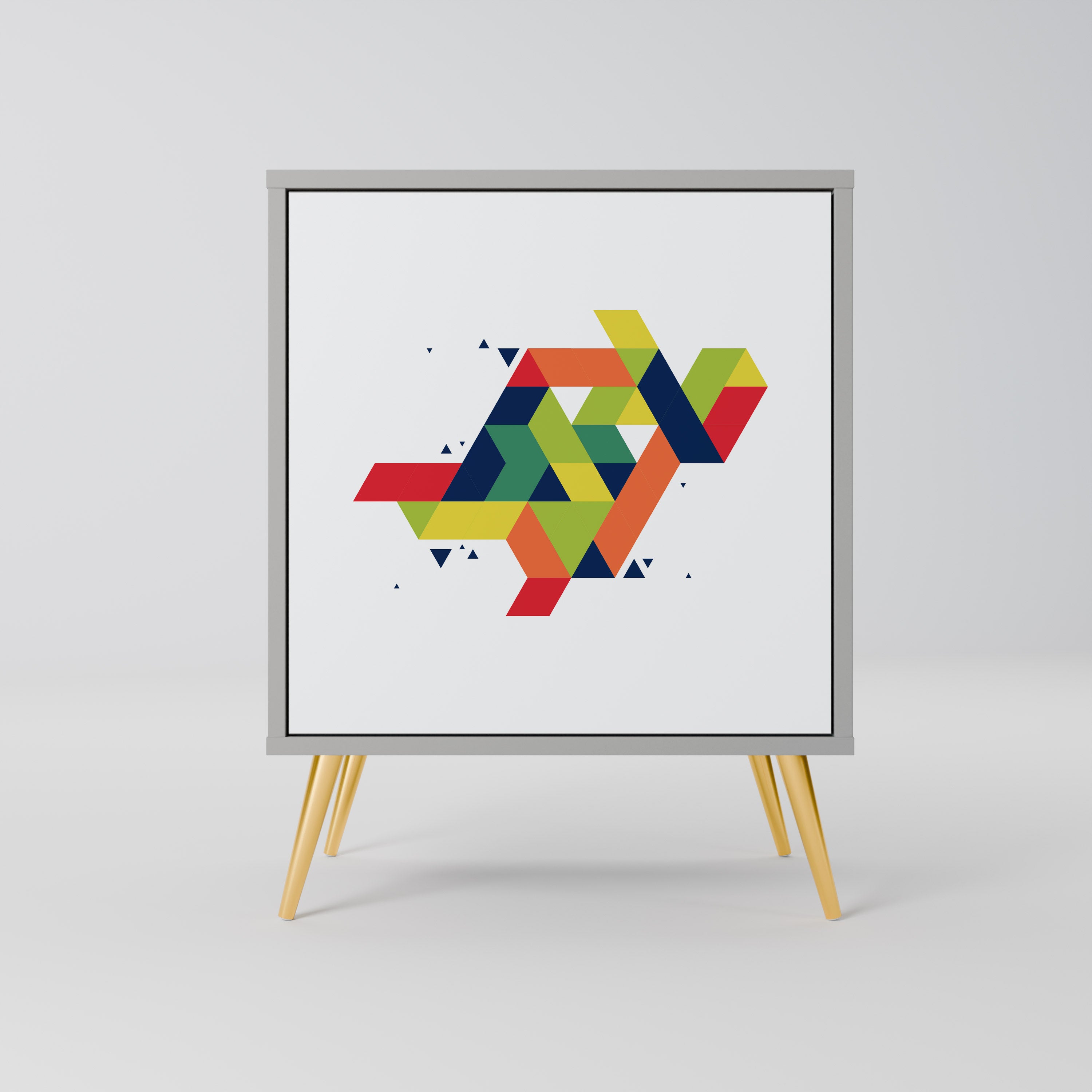 FUTURE SIGN 1-Door Sideboard in Grey Finish