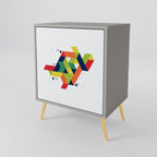 FUTURE SIGN 1-Door Sideboard in Grey Finish