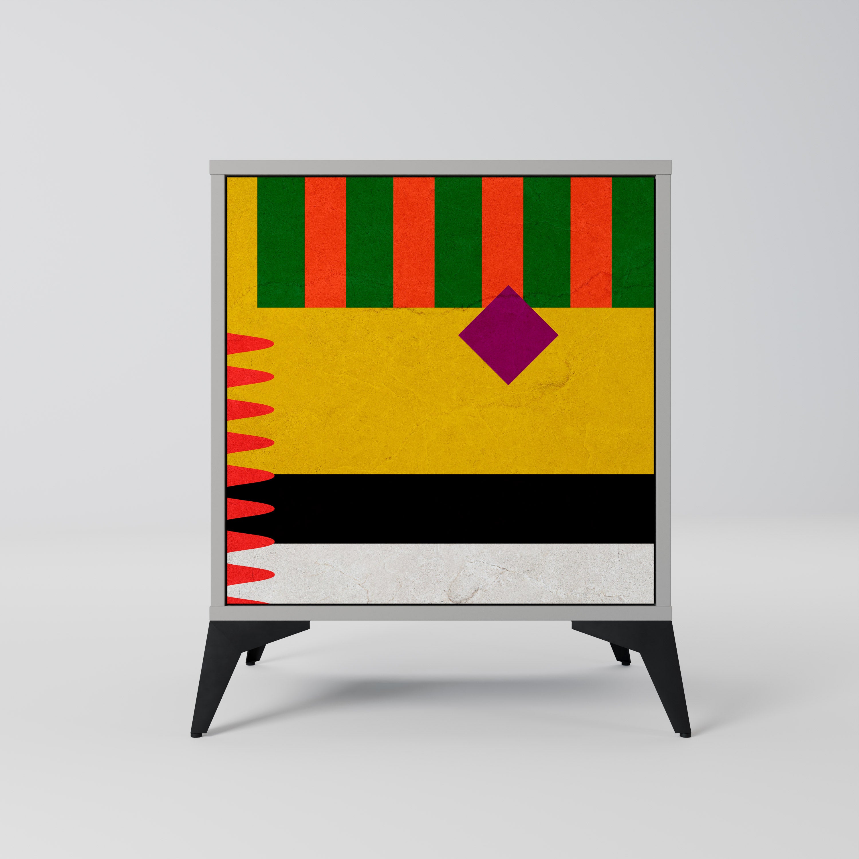 VIVID ART 1-Door Sideboard in Grey Finish