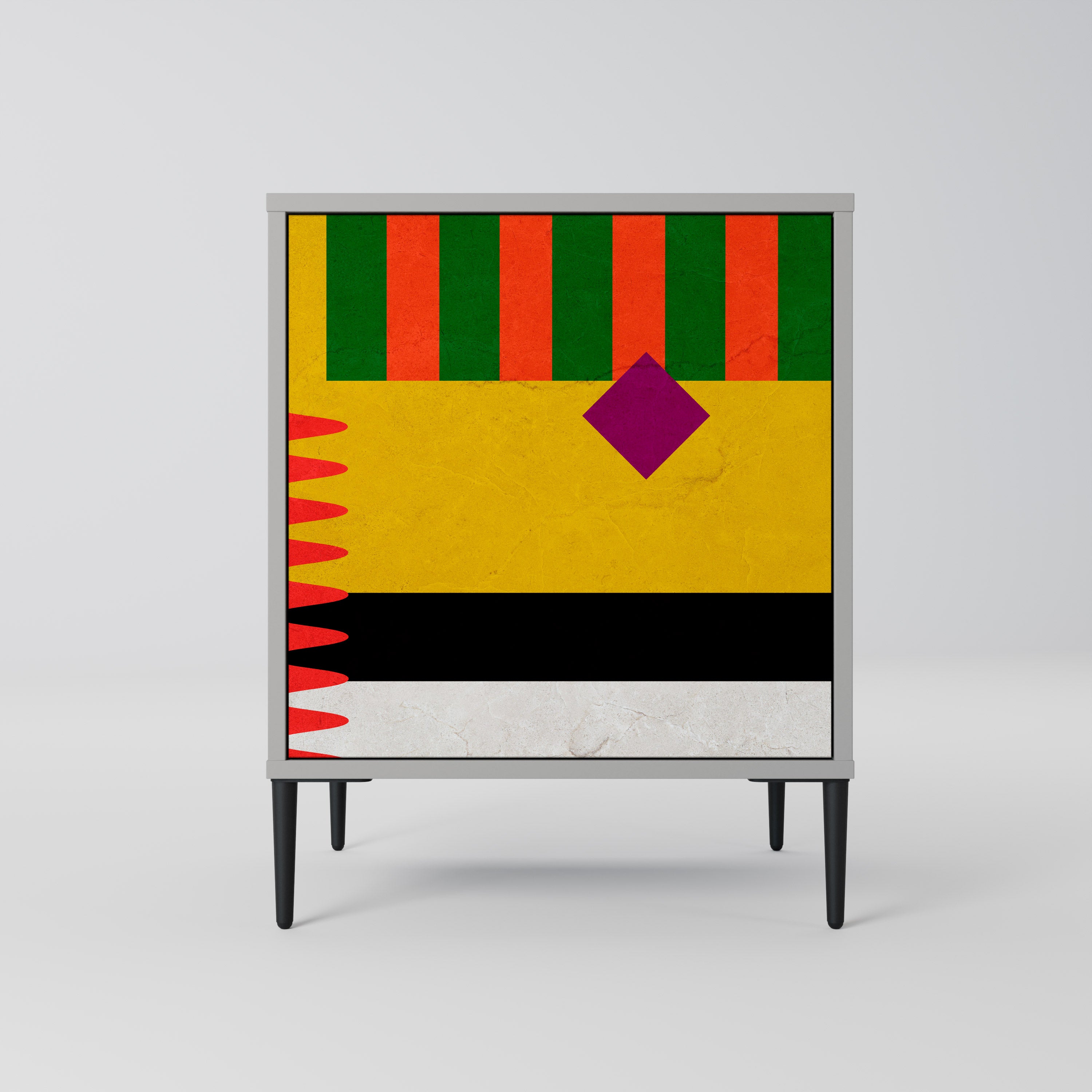 VIVID ART 1-Door Sideboard in Grey Finish